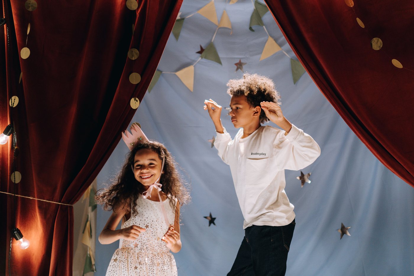 Young performers moving together